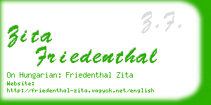zita friedenthal business card